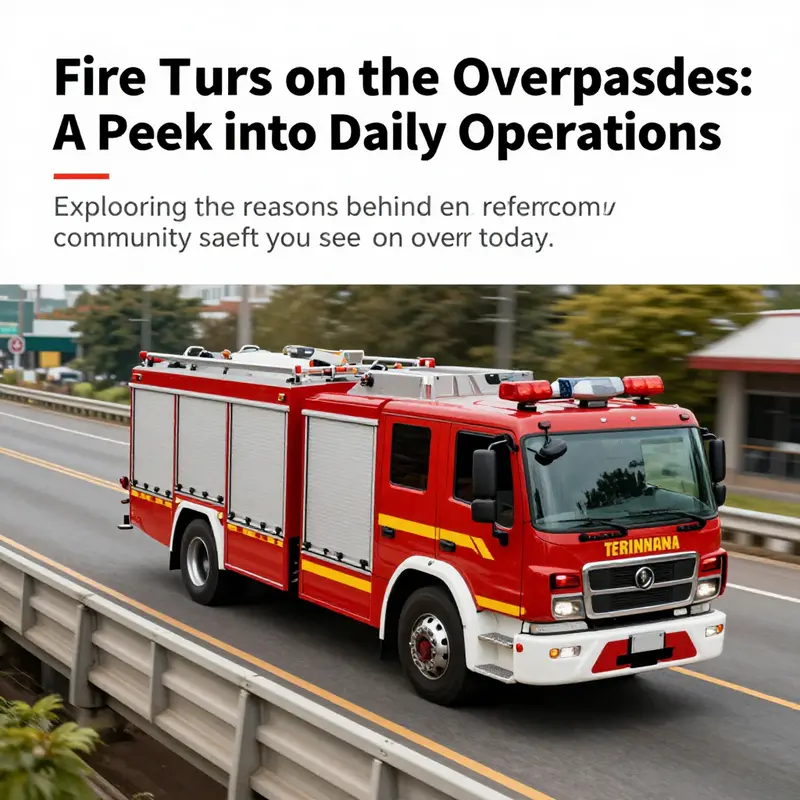 A fire truck stationed on an overpass, representing its essential role in public safety.