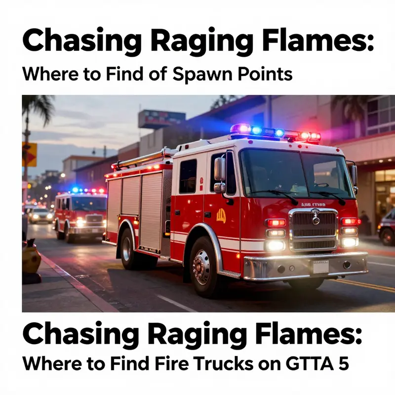 Fire truck parked at the Los Santos Fire Department, a prime location for players.