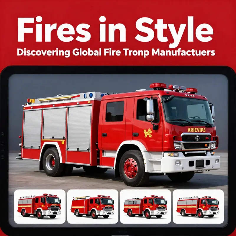 A collection showcasing multiple fire truck models from top manufacturers responding to emergencies.
