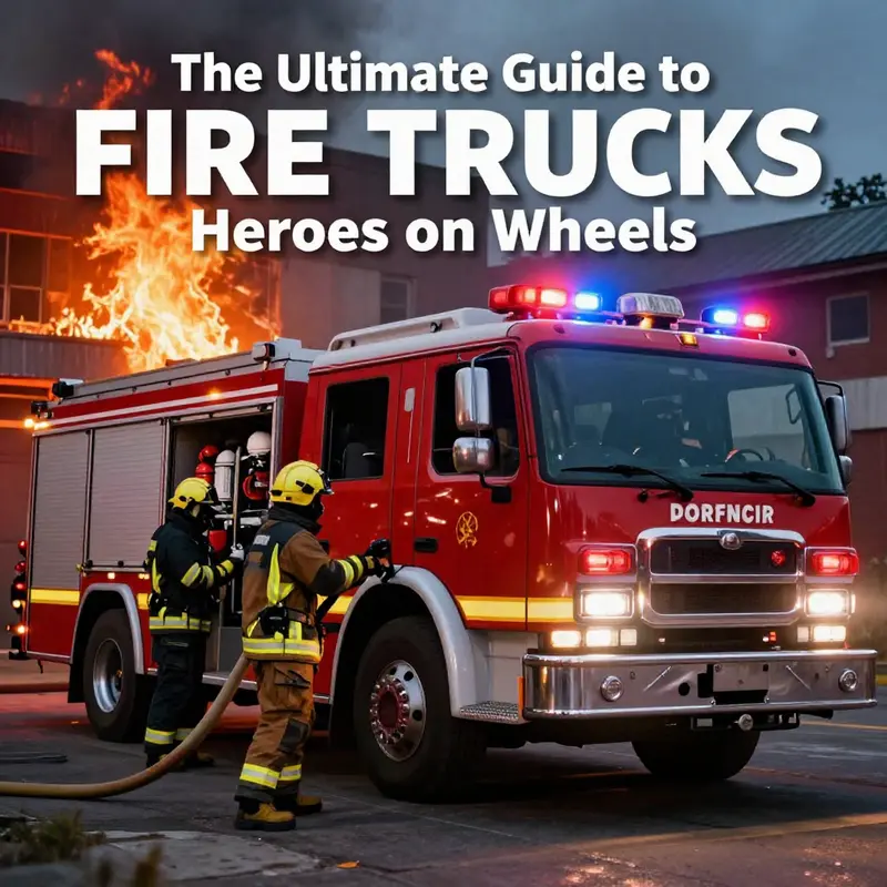 A display of various types of fire trucks, highlighting their unique designs and functions.