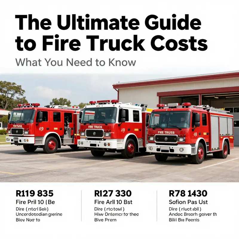 An assortment of fire trucks illustrating the varying costs based on size and specifications.