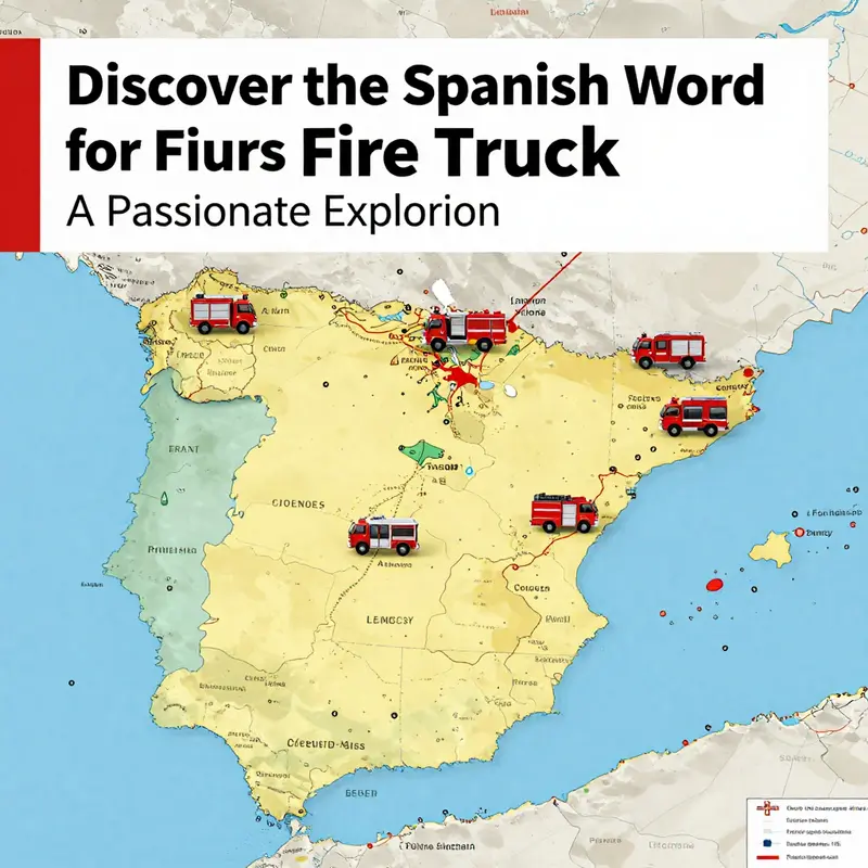 A vivid representation of a fire truck, showcasing the Spanish translation.