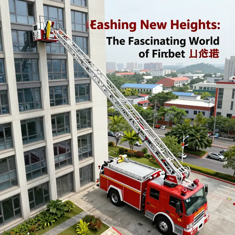 Modern fire truck lifting its ladder to demonstrate the typical height range used in firefighting operations.