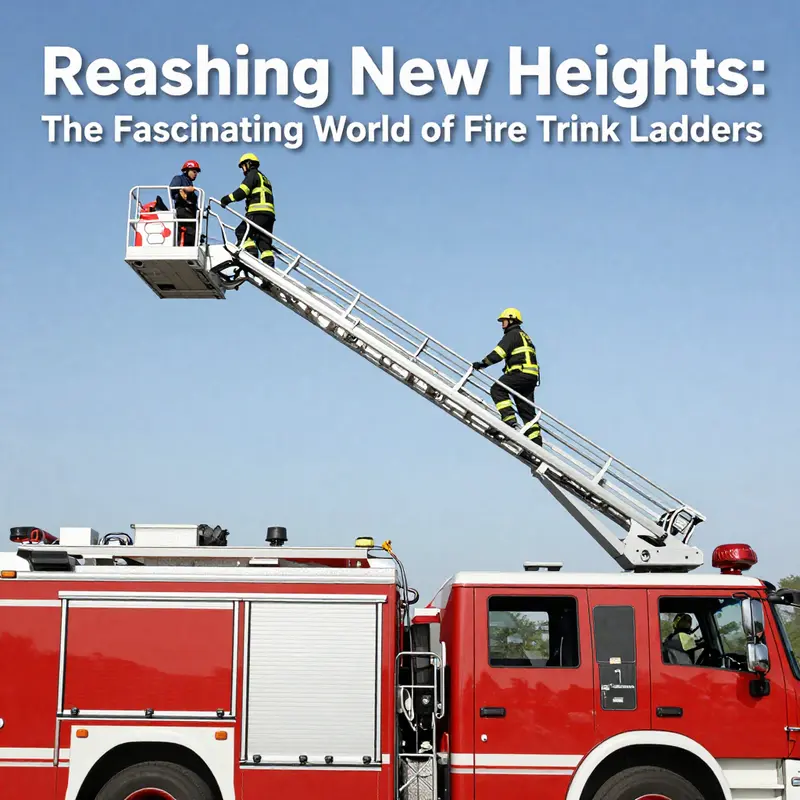 Modern fire truck lifting its ladder to demonstrate the typical height range used in firefighting operations.