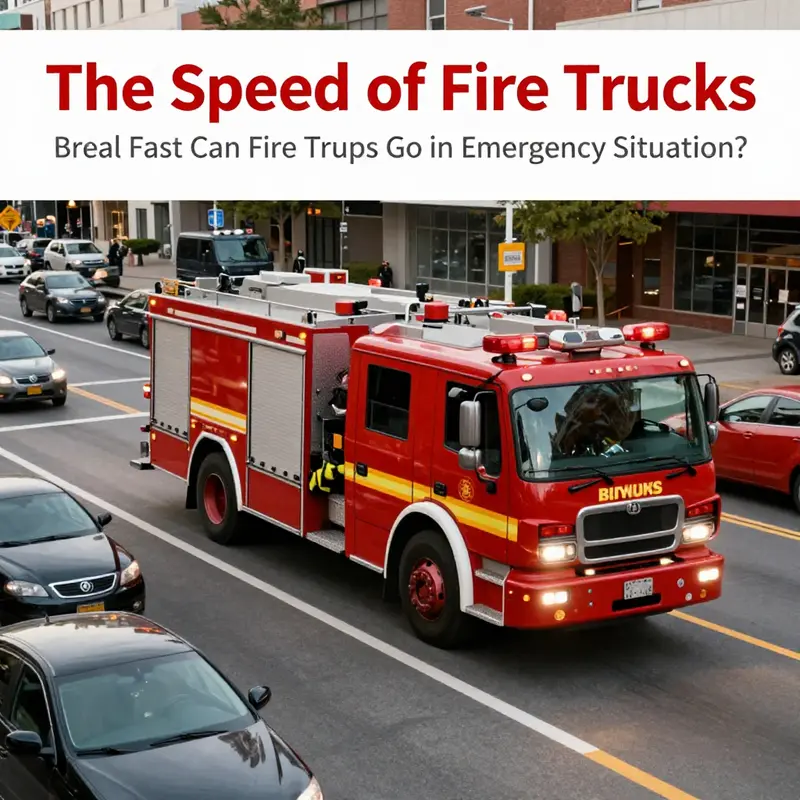 A modern fire truck demonstrating its capabilities in an urban environment.