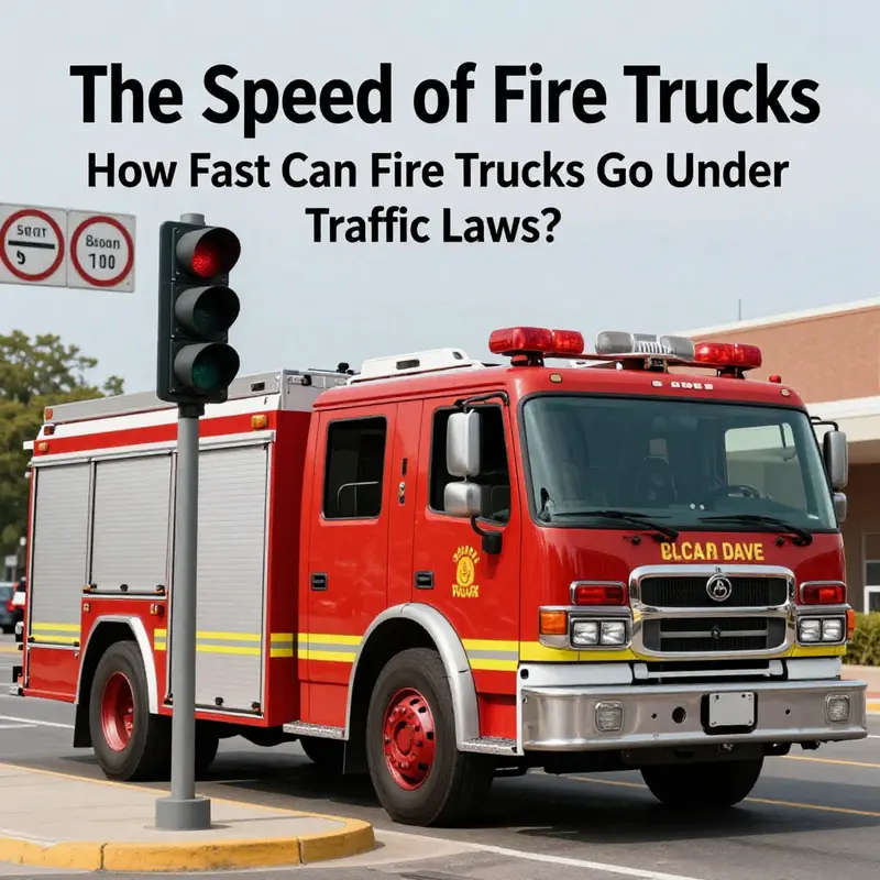 A modern fire truck demonstrating its capabilities in an urban environment.