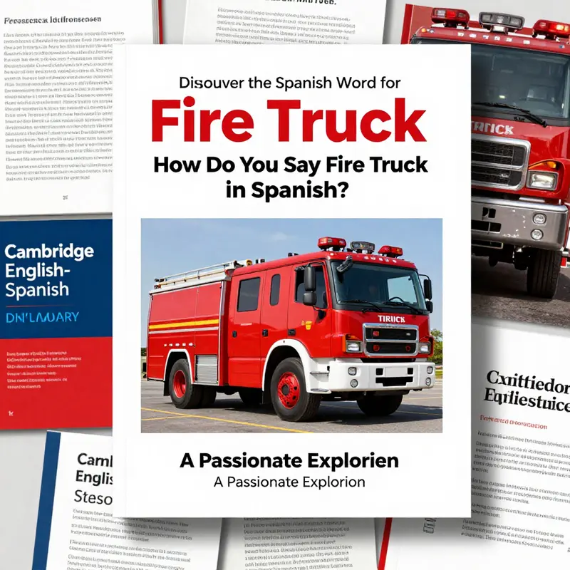 A vivid representation of a fire truck, showcasing the Spanish translation.