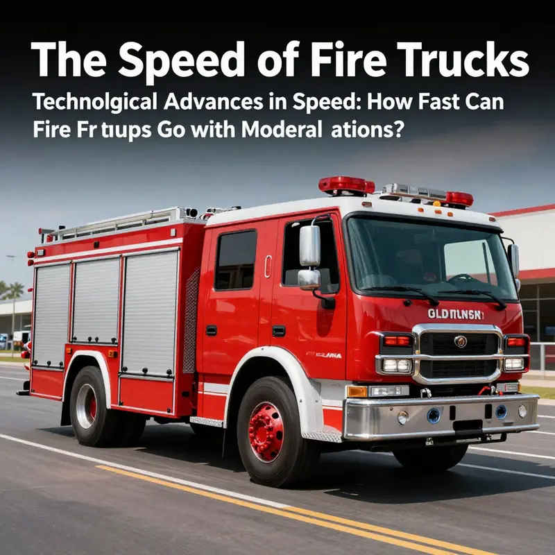 A modern fire truck demonstrating its capabilities in an urban environment.