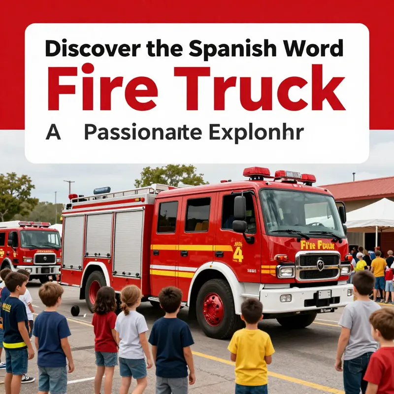 A vivid representation of a fire truck, showcasing the Spanish translation.