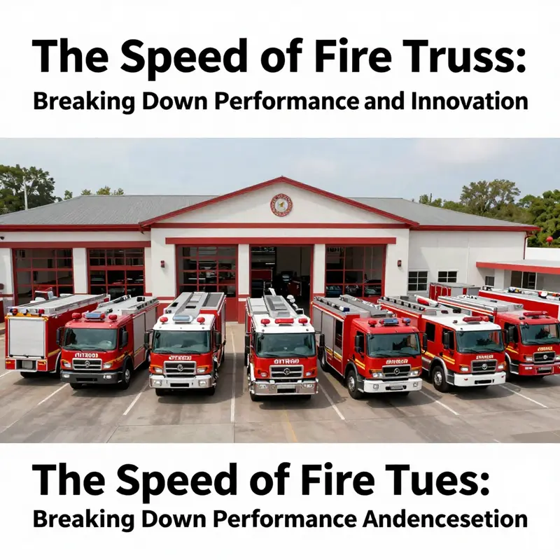 A picturesque view of multiple fire trucks parked at a fire station, ready for emergency response.