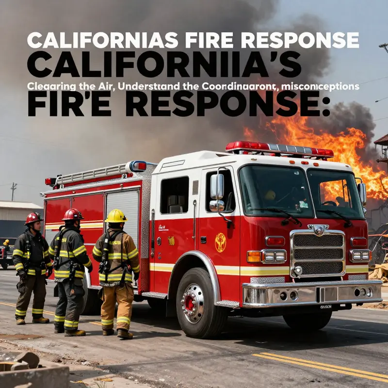 Firefighters actively engaged in fighting a wildfire in California, demonstrating the vital role of fire trucks and teamwork.