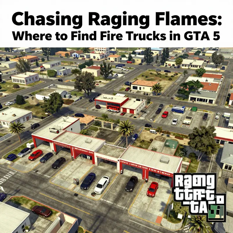 Fire truck parked at the Los Santos Fire Department, a prime location for players.