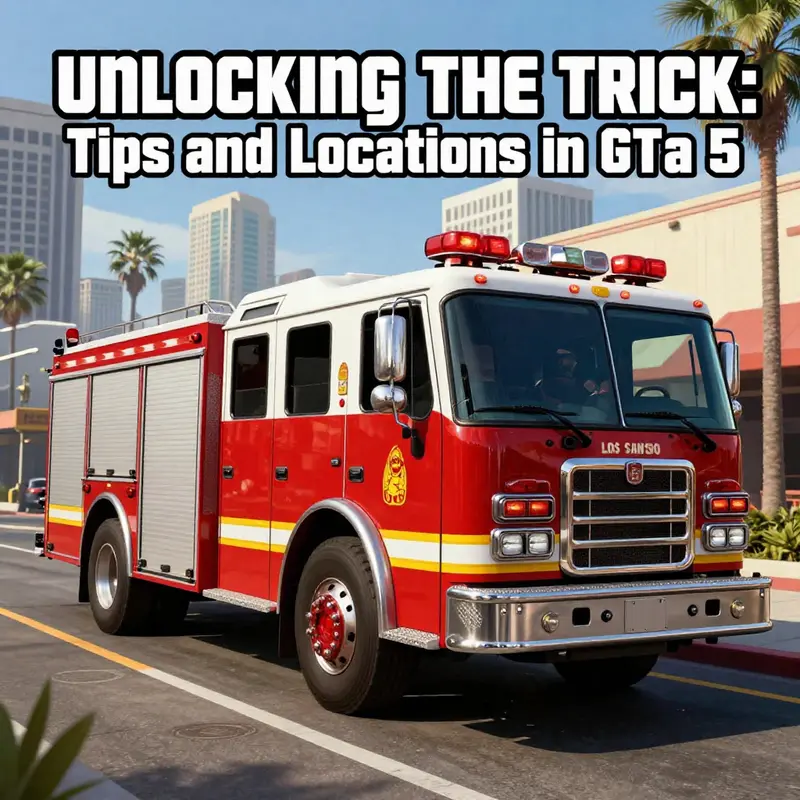 Cover image depicting a fire truck in Los Santos, capturing the essence of firefighting in GTA V.