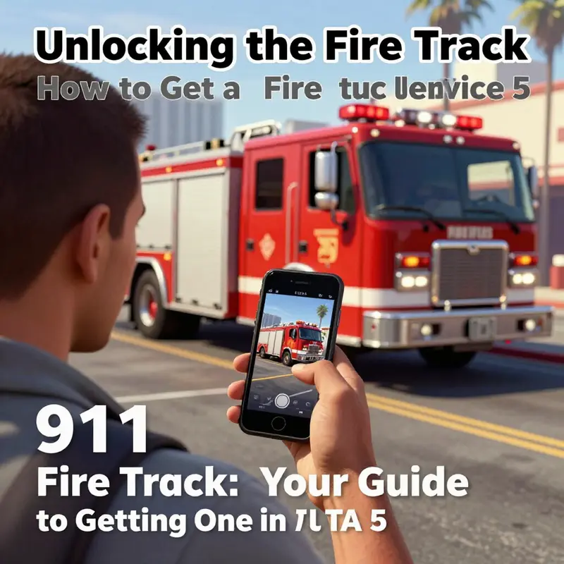 Calling emergency services in GTA 5 to summon a fire truck.