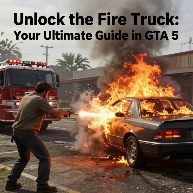 A player calling 911 in GTA 5 to summon a fire truck.