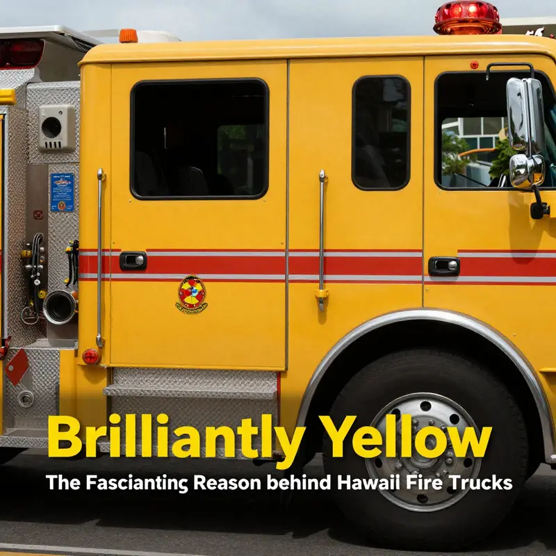 Hawaii’s bright yellow fire trucks enhance visibility, crucial for emergency operations in diverse weather conditions.