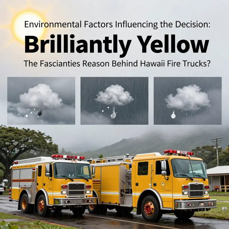 Hawaii’s bright yellow fire trucks enhance visibility, crucial for emergency operations in diverse weather conditions.