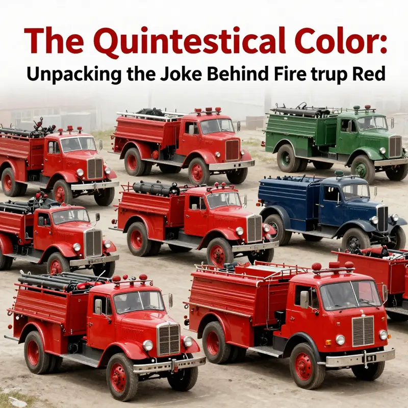 A humorous cartoon illustrating the lighthearted essence behind the question ‘Why is a fire truck red?’