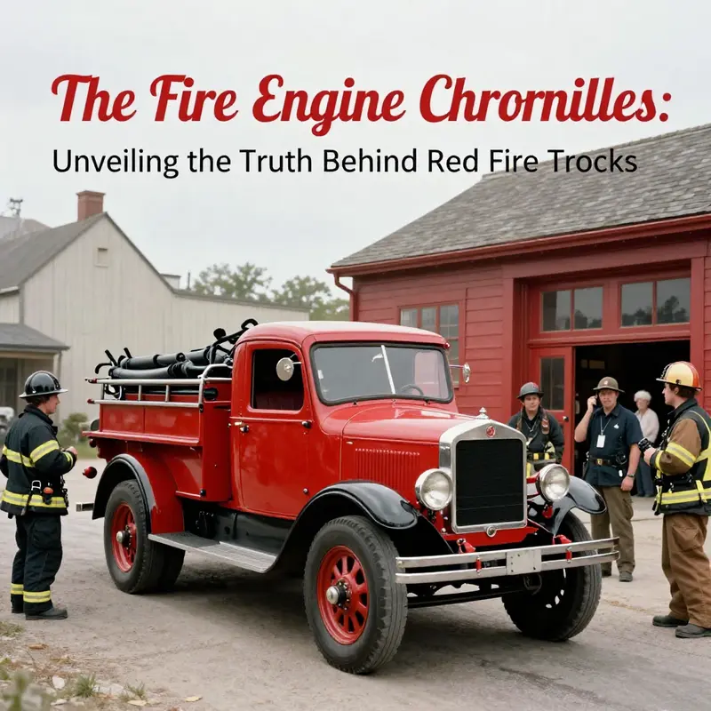 An antique fire truck exemplifying the historical significance of the color red in firefighting.