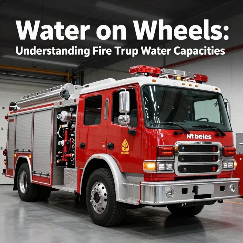 Fire truck illustrating water capacity features.
