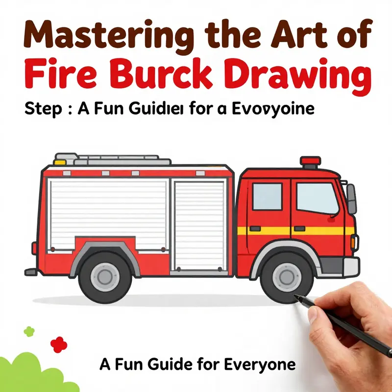 Step 1: Sketching the main body of an easy fire truck.
