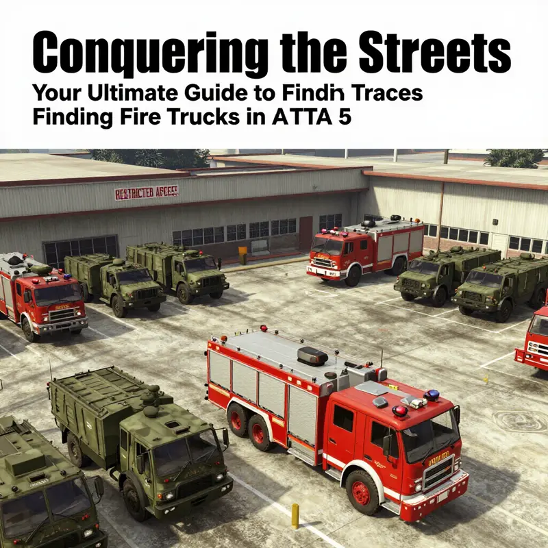 Fire Station in Los Santos showcasing a fire truck and firefighters ready for duty.