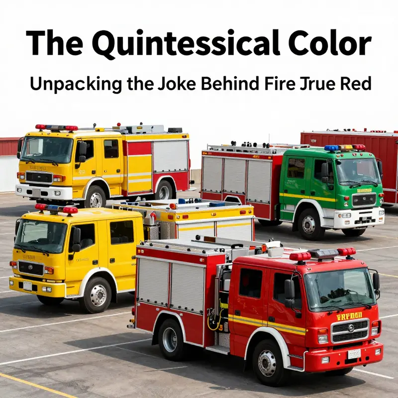 A humorous cartoon illustrating the lighthearted essence behind the question ‘Why is a fire truck red?’