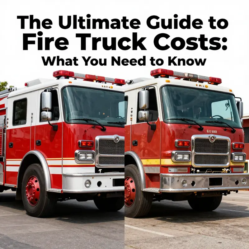 An assortment of fire trucks illustrating the varying costs based on size and specifications.