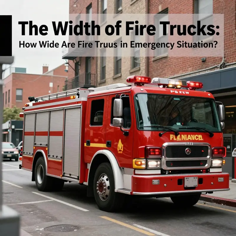 A comparison of the widths of various fire trucks, illustrating their operational design.