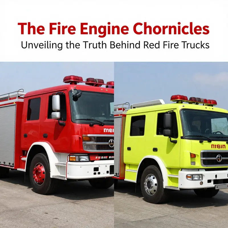 An antique fire truck exemplifying the historical significance of the color red in firefighting.