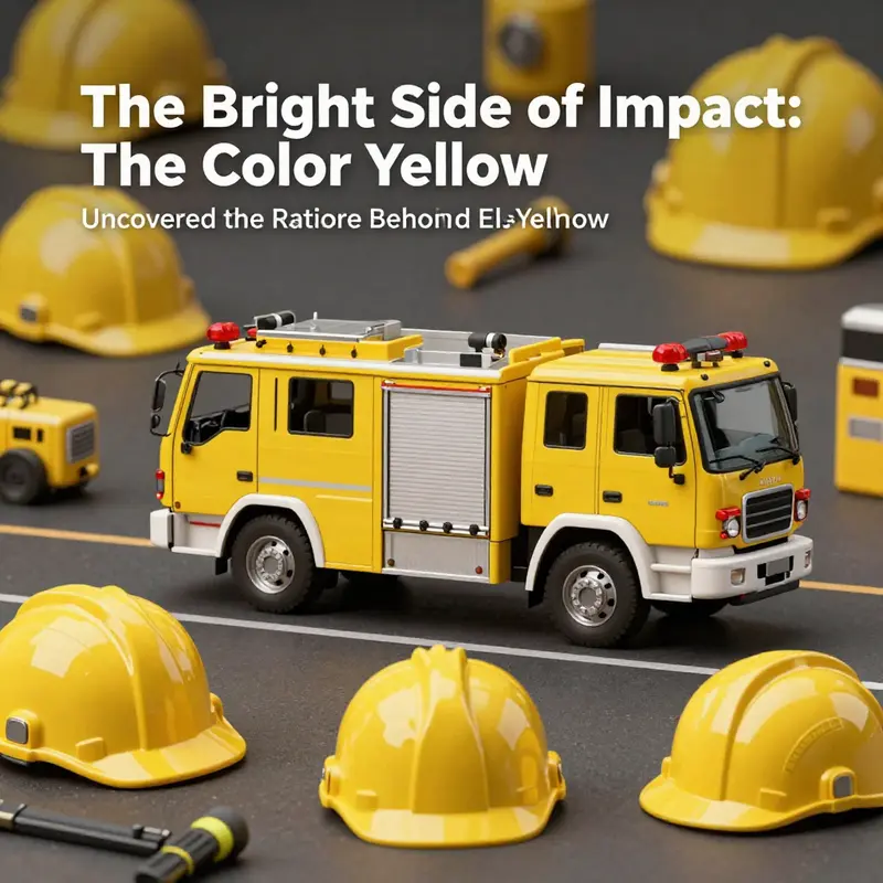 A yellow fire truck standing out against an urban background, highlighting its enhanced visibility.