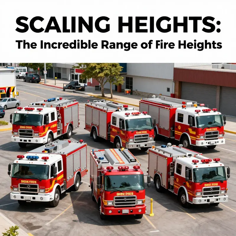 Standard fire trucks display height variations, crucial for urban navigation.