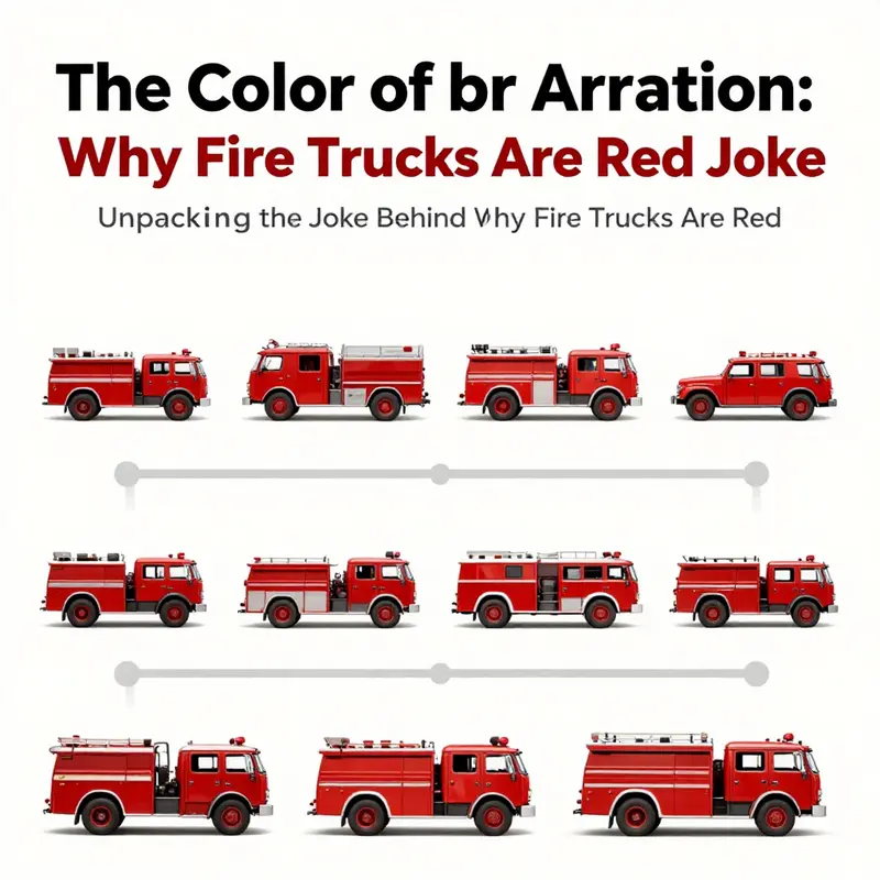 An illustration capturing the humor behind the question of why fire trucks are red.