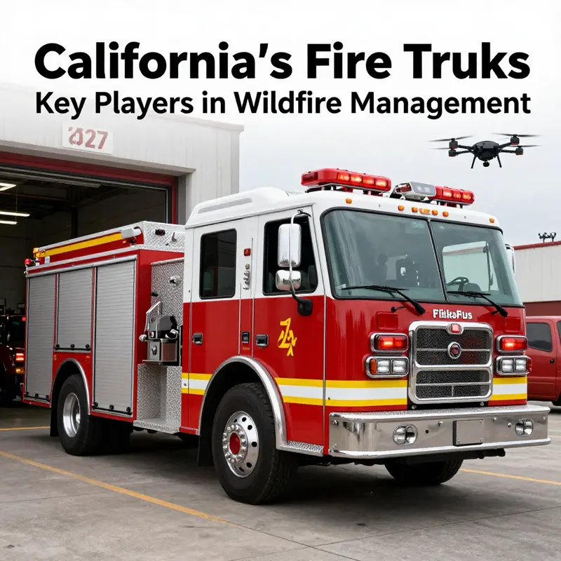 A fire truck prepares for action against California’s wildfires.