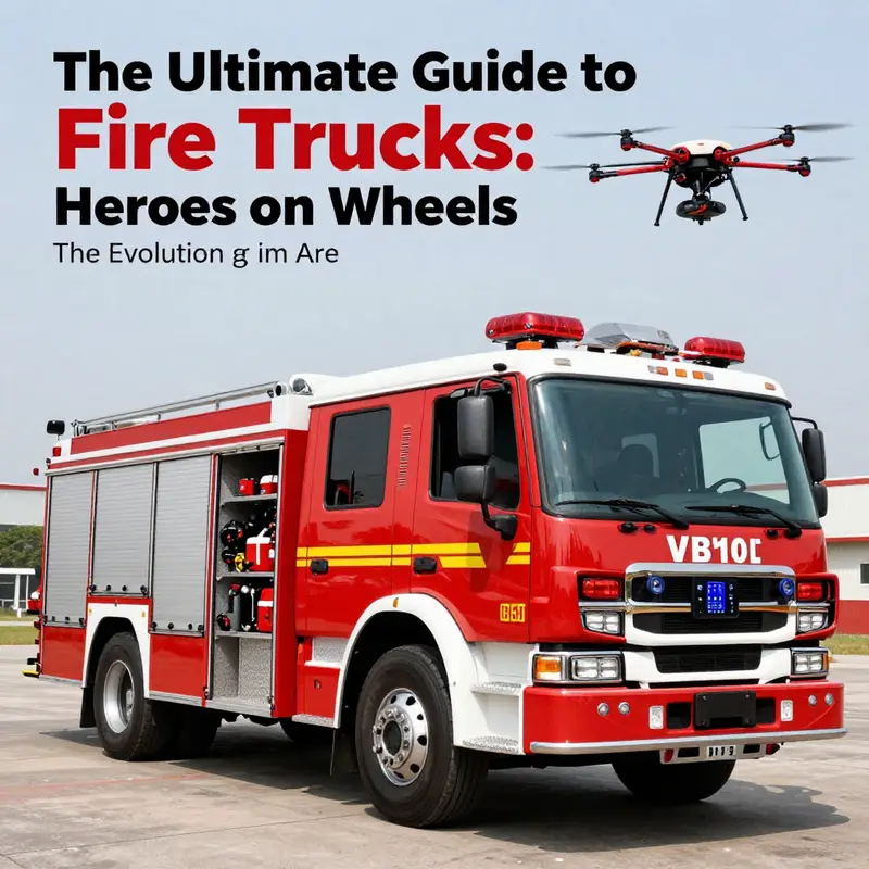 A display of various types of fire trucks, highlighting their unique designs and functions.