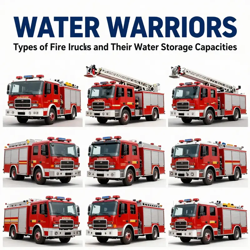 A fire truck positioned at a fire scene, equipped with essential water-carrying elements.
