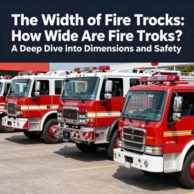 A comparison of the widths of various fire trucks, illustrating their operational design.