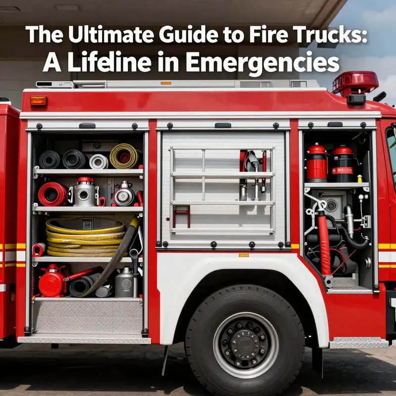 An interior view of a fire truck highlighting crucial firefighting components.