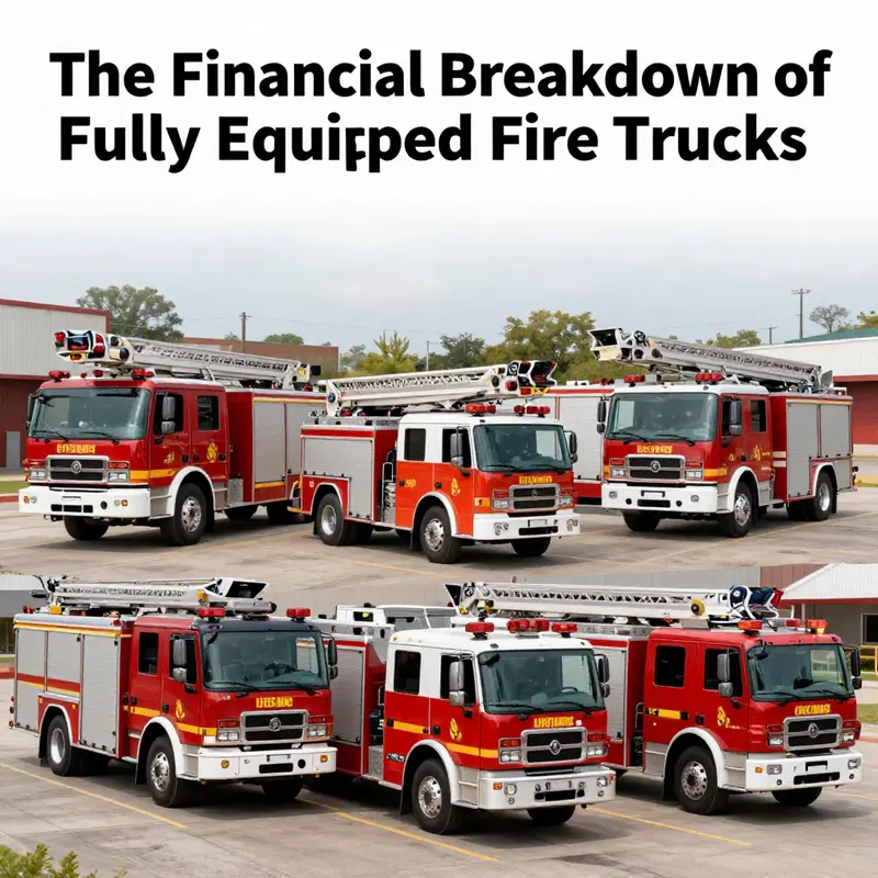Variety of fire trucks, including pumpers and specialized vehicles, representing the different capabilities in firefighting.