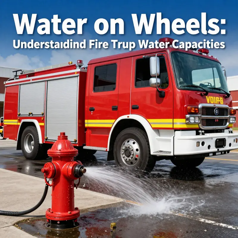 Fire truck illustrating water capacity features.
