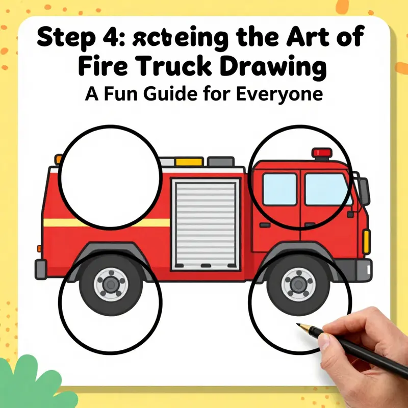 Step 1: Sketching the main body of an easy fire truck.