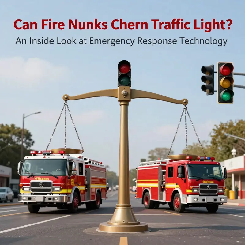 A fire truck utilizes a preemption system to change traffic lights as it rushes to an emergency.
