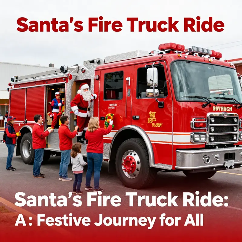 Santa Claus on a beautifully decorated fire truck spread joy during local holiday events.