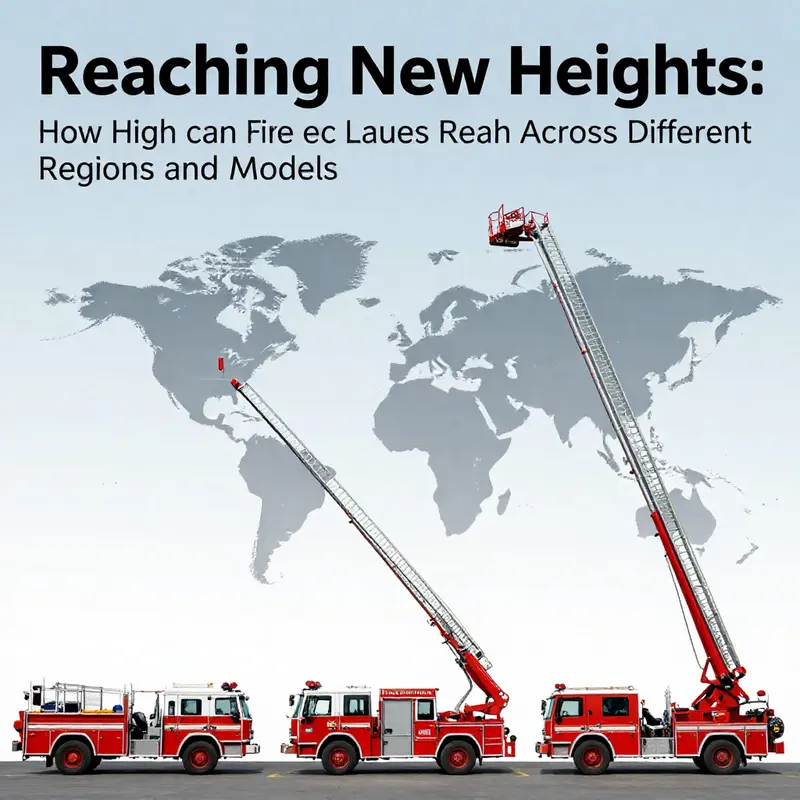The impressive 112-meter fire truck ladder demonstrating its remarkable reach among skyscrapers.