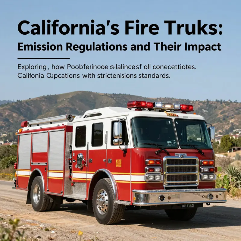 A fire truck with siren on ready to respond against a beautiful California landscape.