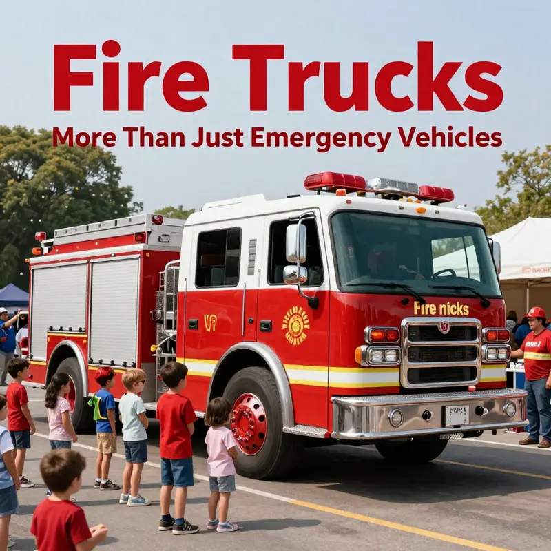 A striking representation of fire safety, depicting the vital role of fire trucks in operations.