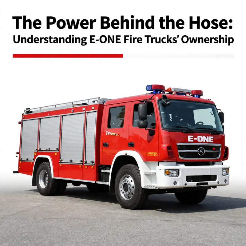E-ONE fire trucks parked at a REV Group facility, signifying the strong ownership link.
