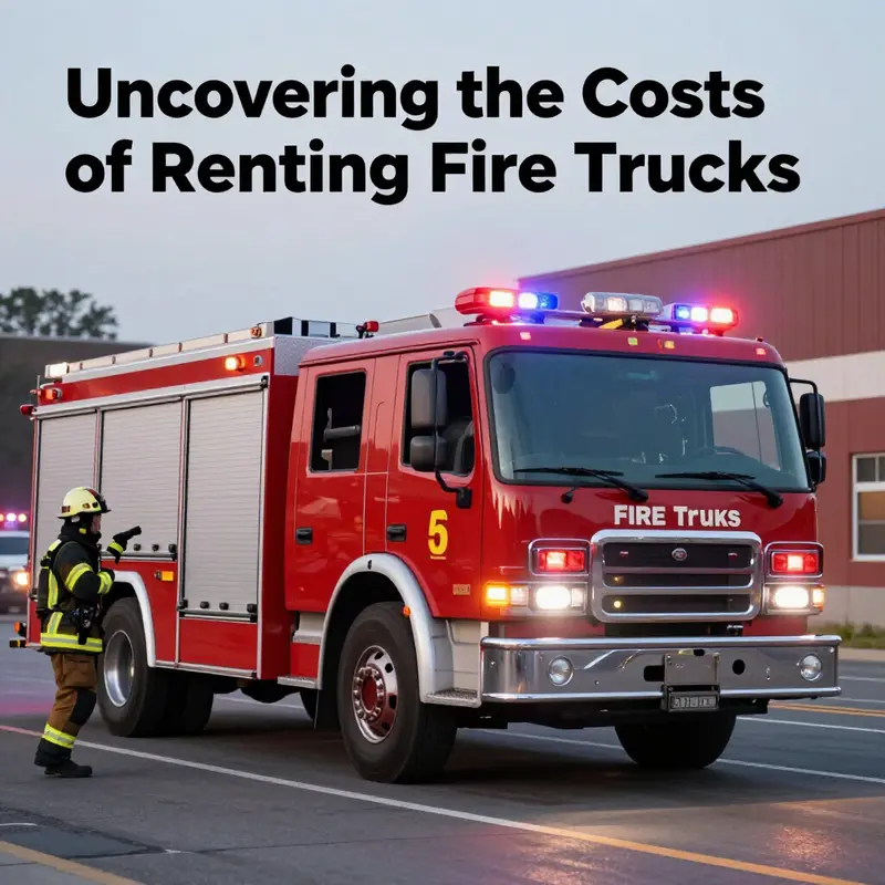 Government officials assess operations around a rented fire truck.