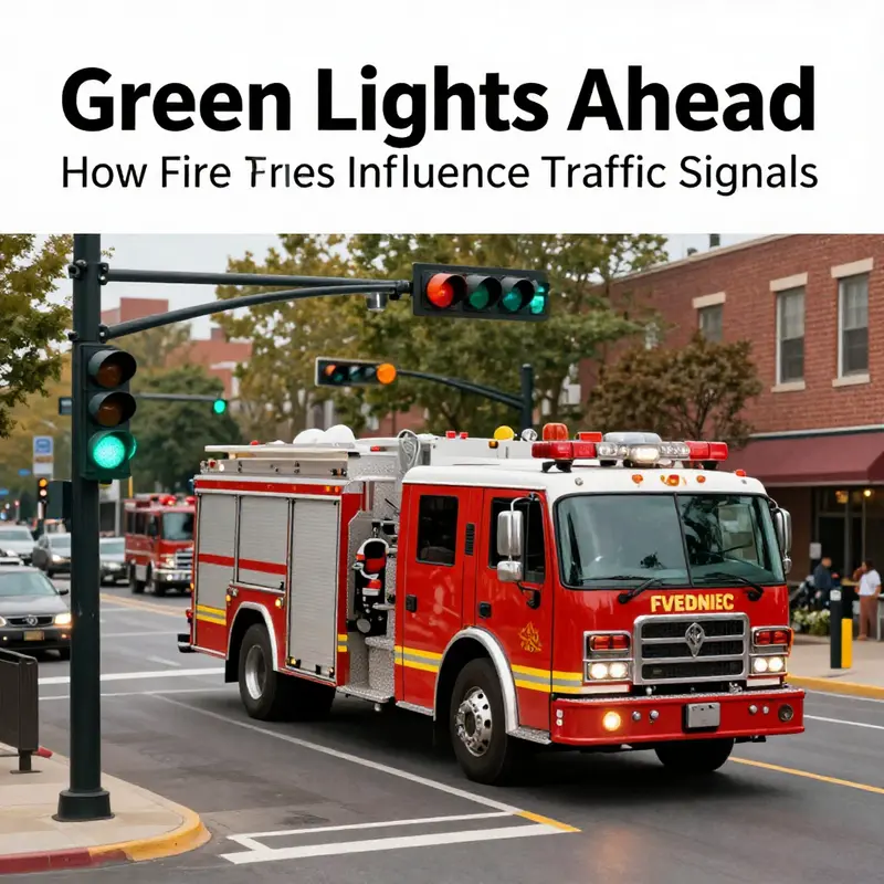 Fire truck utilizing Emergency Vehicle Preemption technology to change traffic lights.