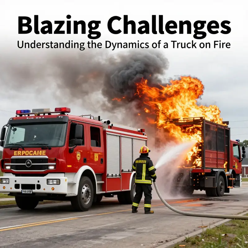 A trucking emergency intensifies as a logging truck bursts into flames, highlighting common causes of truck fires.
